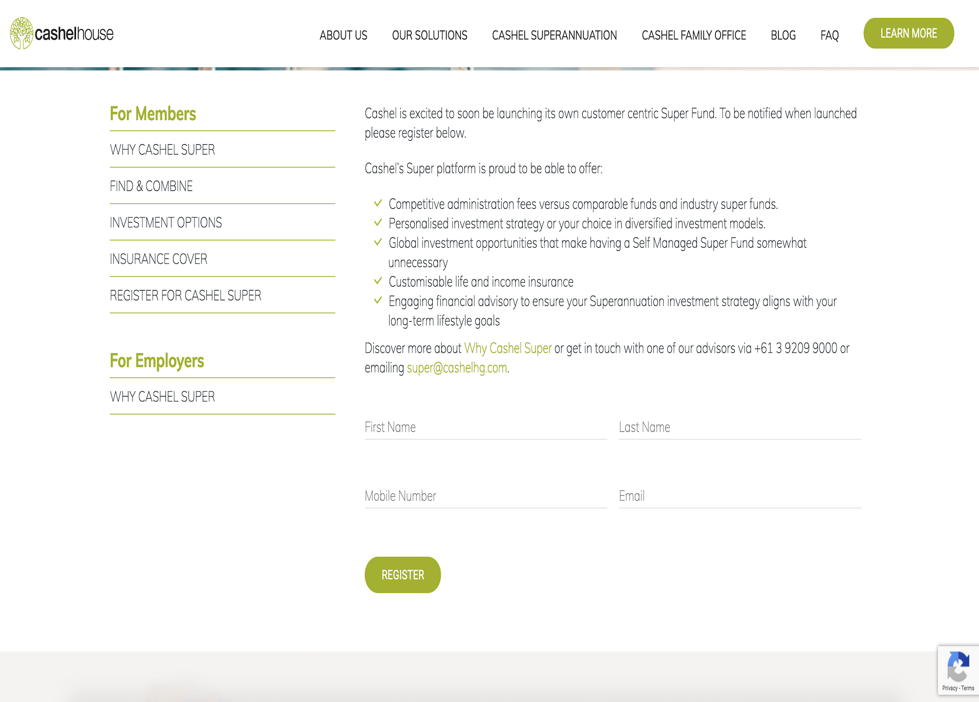 Landing template screenshot